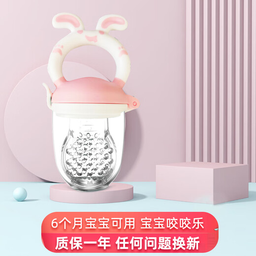 BABYALAN Baby Bite Baby Fruit and Vegetable Bite Bag Feeding Trainer Food Bite Bag Feeding Device Princess Pink Belt Storage with SML Mesh Bag 1 Pack