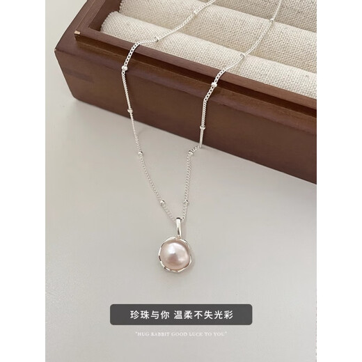 Shi Yuji S925 silver pearl necklace for women, clavicle chain, natural freshwater pearl non-fading pendant, single necklace for women, S925 silver