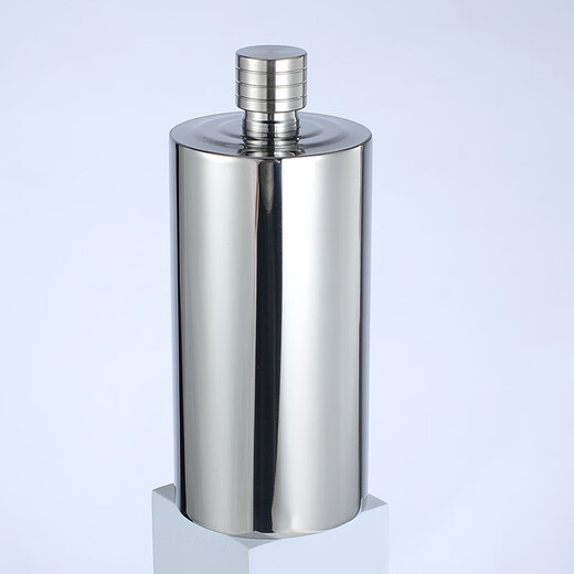 Zhushengmo (ZHUSHENGMO) stainless steel 304 wine bottle 1 Jin Jin equals 0.5 kg 2 Jin Jin equals 0.5 kg Thickened cylindrical kettle portable Moutai bottle creative round liquor bottle 2 Jin Jin equals 0.5 kg Bright cylindrical style