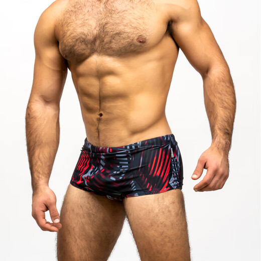TADDLEE Men's Small Flat Swimming Bottoms Men's Mid-waist Large Size Swimming Bottoms Swimming Suit Adult Swimming Shorts Men's Spa Pants XF12 L [155-190c 70-77.5kg]
