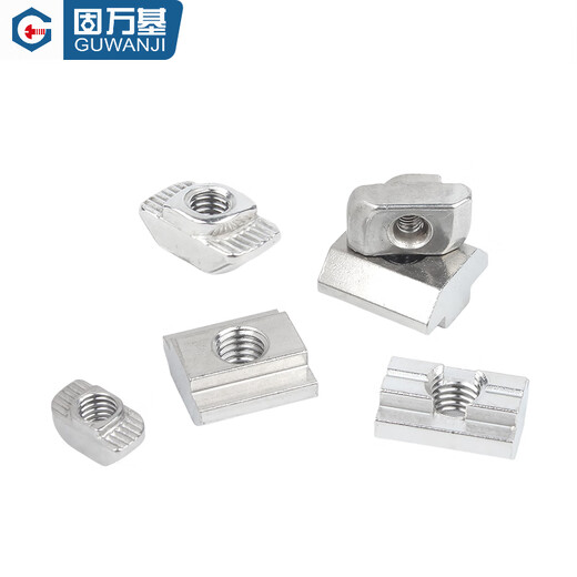 Guwanji 304 stainless steel T-type nut 20/30/40/45 European standard and national standard aluminum profile slider nut ship-shaped hammer head 304T type European standard 20 type-M5 (10 pieces)