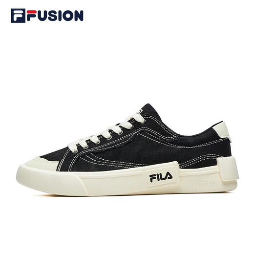 FILA FUSION斐乐男鞋潮牌板鞋情侣运动鞋休闲鞋经典帆布鞋男女鞋 黑色-BK 情侣款 42.5