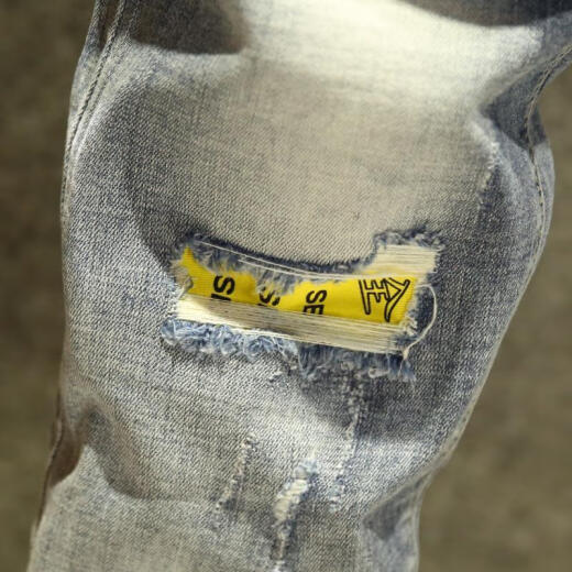 Zhidou Dou Light Color Nine-Point Jeans Slim Elastic Peal Feet Pants de estilo Coreano Mendigo de moda Mendigo Reped Fino 9767 29