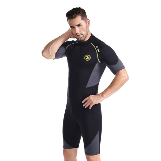 ZCCO1.5MM men's diving suit split long sleeve snorkeling trousers suit warm 3MM cold lock warm winter swimming men's swimsuit men's black and gray [3MM thickened long sleeves one-piece] XXL [175-185CM weight 155-180Jin [Jin equals 0.5 kg]
