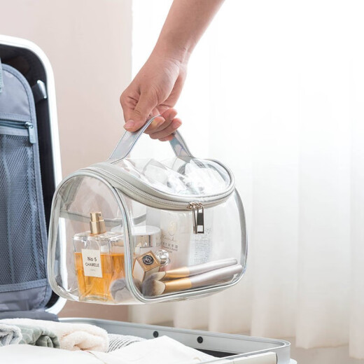 KLUOT Portable Transparent Cosmetic Bag Hand-held Large Capacity Cosmetic Storage Bag Travel Toiletries Storage Bag Colorful Transparent Toiletries Bag [Portable]