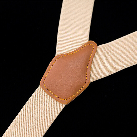 Bouton pour hommes de Joyboker Clip à double sangle en forme de Y en forme de galerie élastique élastique 3,5 cm pantalon adulte Sling Fat Men's Elastic Sling Belt Beige