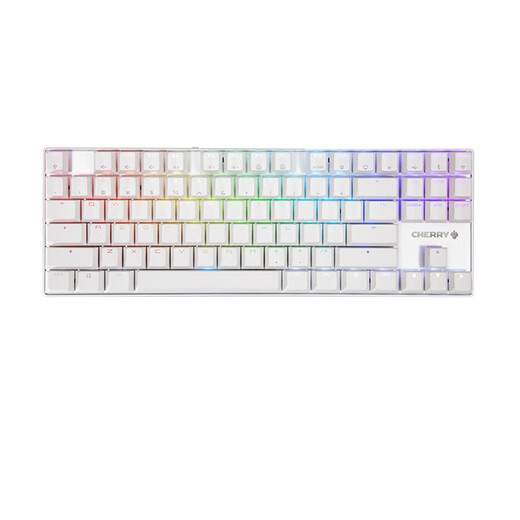Cherry Cherry MX8.2TKL Wireless Mechanical Keyboard Bluetooth à trois modes de bureau en alliage E-Sports 87 Clé à trois modes de rouge blanc