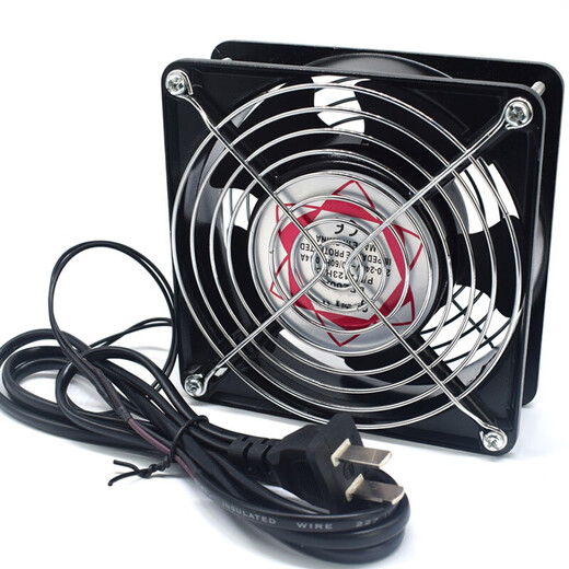 泰士隆12038ktv机柜散热风扇220V烙铁焊接排烟小风扇工业轴流风机120mm 单个风扇(引线)