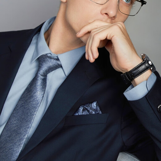 Qipai Men's Suit Suit Men's Spring and Summer New Business Professional Formal Suit Anti-static 1JC70270 Navy Blue 165B (165) 60-65kg