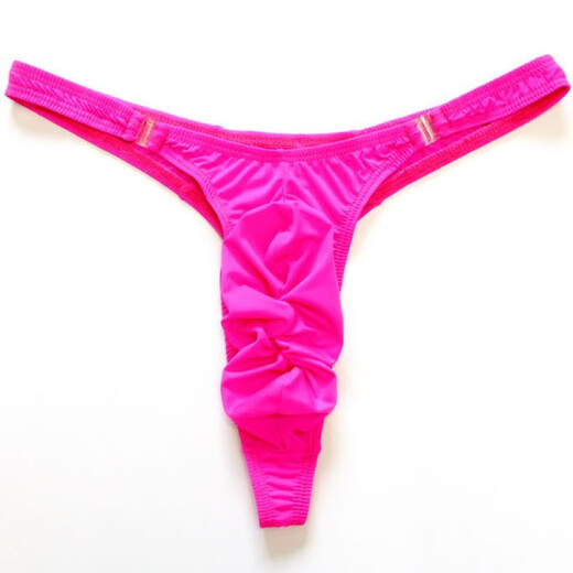 
Gui Ruo (Gui Ruo) sexy men's thong T-trousers thin milk silk transparent low waist comfortable hip-slim and sexy U convex ice silk red XL