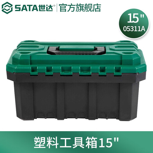 SATA Toolbox Plastic Multifunctional Portable Repair Metal Toolbox Home Storage Multi-Specifications 05311A-15-inch Plastic Toolbox