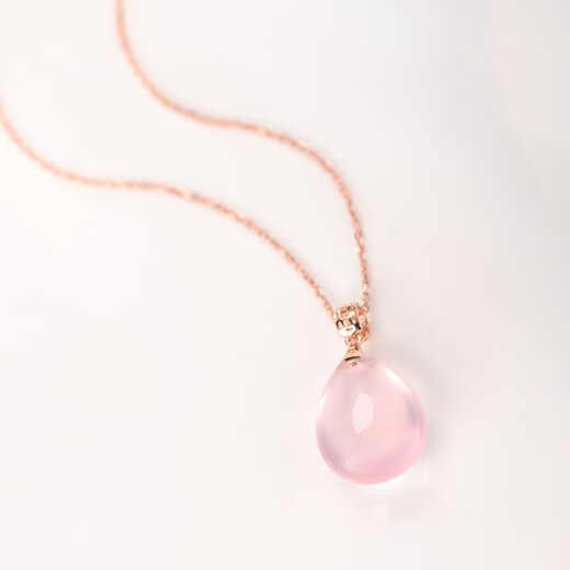 Avani rose gold necklace for women 18K gold diamond hibiscus stone pendant for women pink crystal drop-shaped pendant water drop beauty pendant single pendant