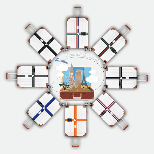 Flyvii Outdoor-Gepäckverpackung mit Cross-Reise-Box Bündelband Check-in-Verstärkung mit Trolley Box Bündelung mit Gepäckgurt normaler Stil Baolan
