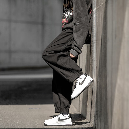Zhiwei Japanese casual pants men's 2024 new Hong Kong style retro bloomers teenager student tied feet Harren wide legs Gray 2XL [recommended 140-160Jin [Jin equals 0.5 kg]]