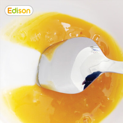 Edison imported from Korea Children's tableware Children's spoon Baby spoon fork set Portable stainless steel training fork spoon set Silicone handle High temperature