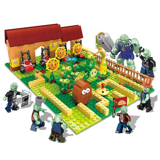 
XINGBAO Plants vs. Zombies assembled building blocks model ornaments for dinosaurs Minecraft children's toys for boys birthday gifts Plants zombies battle crazy backyard 687 pieces