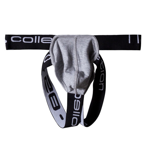 Gay men's passion-free thong sexy beltless large bag hollow butt exposed gay trendy underwear white M