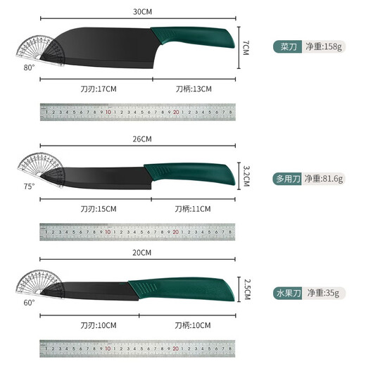 失传者菜刀菜板刀具不锈钢厨具加厚套装家用刀锋利切片刀切菜板宿舍厨房 墨绿菜板两件套+锅铲小勺