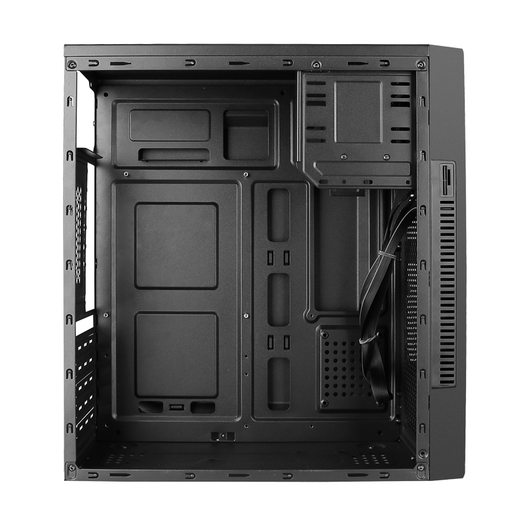 EVSKY N2 black computer case gaming office computer case/support ATX motherboard/silent/optical drive bay/simple brushed panel N2 case + 1 blue fan with 15 lights