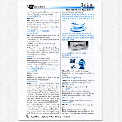 老友记笔记friends 非主刘 英语 老友记笔记书第一季 第1季 全注解剧本 笔记美语书 老友记