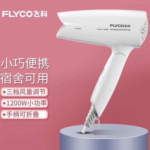 飞科（FLYCO） 电吹风2000W家用大小功率吹风筒便携式吹风机冷热风负离子不伤发 飞科FH6255  1200W   婚纱白