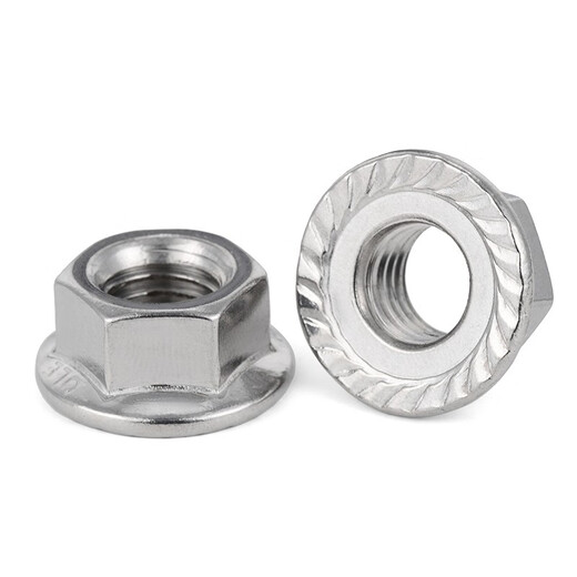 Jinggong 304 stainless steel flange nut, external hexagonal padded anti-slip screw cap, anti-skid hexagonal flange nut, M8 coarse thread 5 pieces