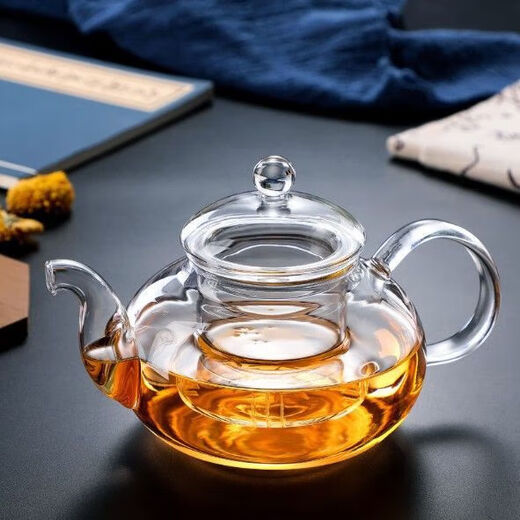 Nan Ruoying heat-resistant high-temperature filtered glass teapot household teapot single pot boiling teapot fruit pot tea set thickened tea brewing device 400ml flower teapot for 2-3 people