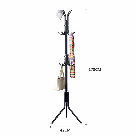 Anya coat rack wrought iron clothes hanger floor-standing bedroom vertical simple clothes hanger indoor clothes drying black