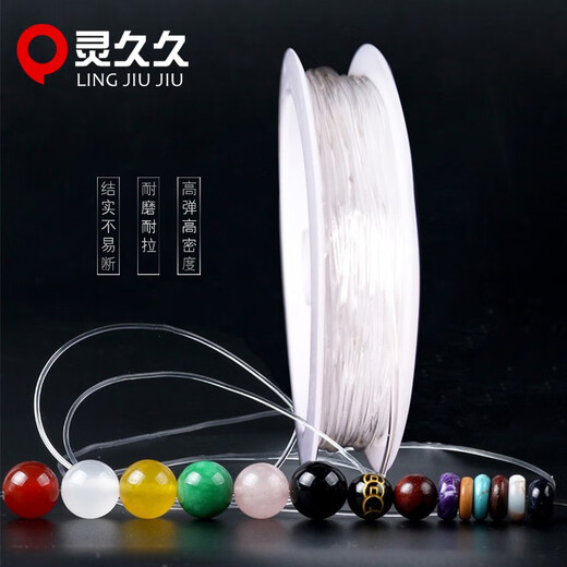 Lingjiujiu elastic thread bracelet, rubber band bracelet thread, beaded thread bead rope bracelet thread, crystal Wenwan Buddha beads rope, transparent color 1.0MM