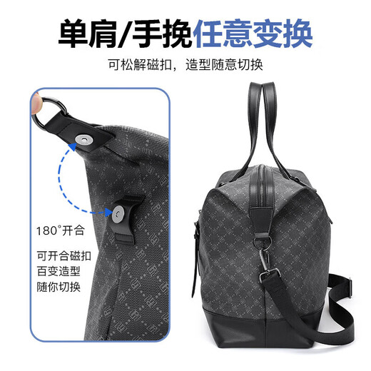 POLO travel bag men's handbag luggage bag fitness bag business trip large capacity luggage bag storage bag black