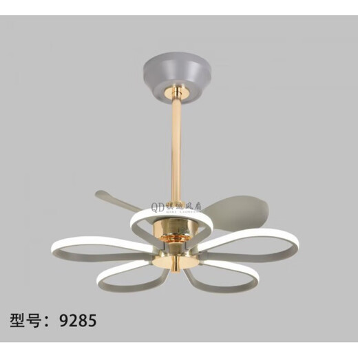 Zimmerlüfterlichter Schlafzimmer Wohnzimmer Esszimmer Guangdong Zhongshan Ancient Town Lampe nordisch kreatives stiller Lüfter Licht minimalistisch 9195 Schwarz absorbierende Drei-Farben-Licht-Veränderung Fernbedienung