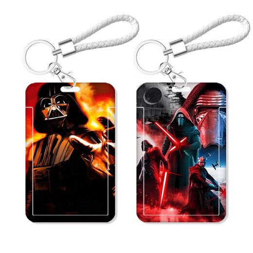 Suitable for Star Wars Card Packages for Meal Cards Campus Cards Bus Card Student Water Cards Work Cards Work Cards Certificate Sets (Card Sets + Black Short Leather Rope) KA11969