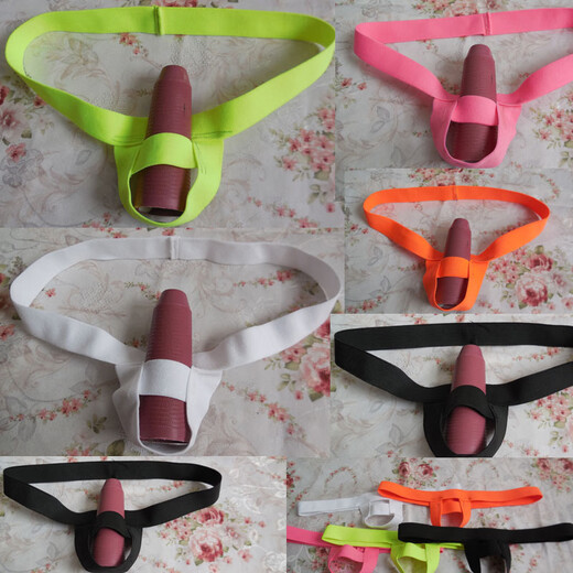 
Men's U-shaped lifting fixing function underwear, sexy thong new style for men's elastic U-bag fashionable low-waist men's thong underwear soft adult products set, fruit green, single size
