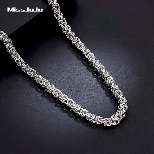 Miss JuJu pt950 platinum necklace men's platinum necklace keel chain domineering faucet buckle looks thick Thai plain chain (customized) 48-50g long 58-60cm thick about 3.5mm