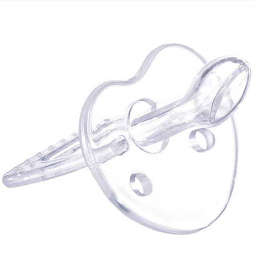 Yoshida Hisamori transparent pacifier round head flat head baby silicone bite-resistant baby super soft sleeping type sucking stick 1 pack night use - thumb type transparent style