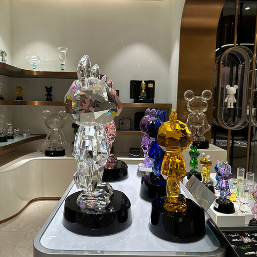 Star Bear Creative Desktop Möbelgeschenke und Erholungsraumdekoration Künstliche Nachahmung Kristall Vermögen Ornamente Geburtstagsgeschenke transparent (zufällige Basis) Höhe 679