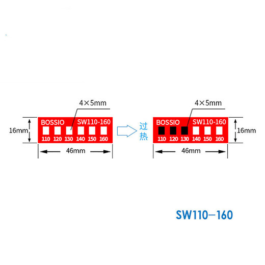 XMSJSW-80不可逆测温纸变色示温贴片温度贴纸热敏试纸感温标 SW-12035片/张