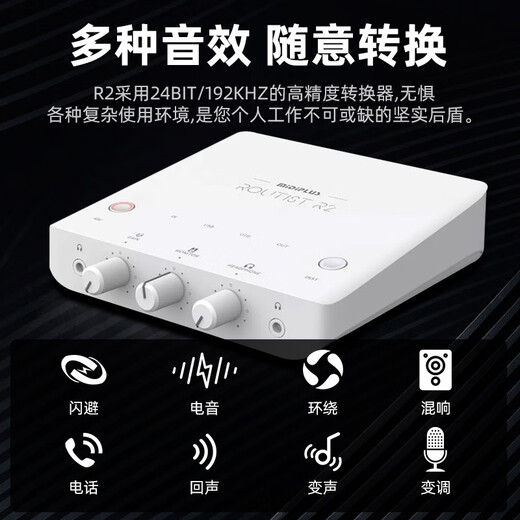Midiplus sound card Midi Routist R2 GEN II computer mobile phone OTG live broadcast microphone equipment complete set of singing recording Douyin Kuaishou companion special free fine tuning Midi R2 sound card + De Sheng PC-K220 set