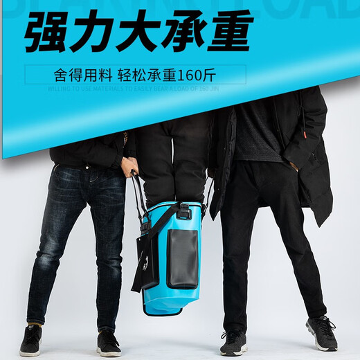 Jiazhi Diao fishing bucket thickened large live fish bucket foldable one-piece thickened fishing gear bag multi-functional outdoor fishing supplies black 42CM without side bag EVA thickened live fish bucket