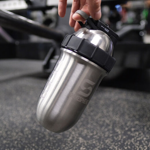 SHAKESPHERESShakeSphere Fitness Shake Cup New Large Capacity Mixing Cup Sports Men's Water Cup Tritan High Temperature Resistant Classic Style - Matte Black + Black Logo 700ml