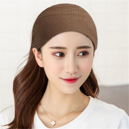 RRLFCS forehead protector and forehead protector for women to keep warm in winter, forehead scarf to cover gray hair, postpartum hairband, postpartum windproof headband, knitted style - brown