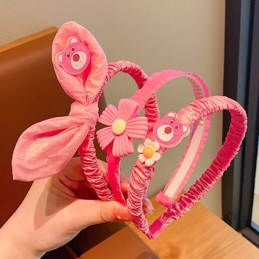 LEMIAO Children's Hairband Girls Strawberry Bear Hairpin Summer Hair Bundle Little Girl Cartoon Bow Headband Hair Accessory Female A716-2 Melody 3 pcs B01-303