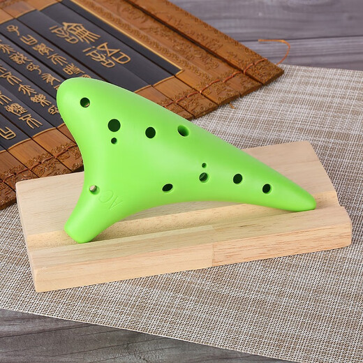 HAMDUN Ocarina 12-hole AC green resin plastic wind instrument alto C key beginner entry teaching instrument plastic bakelite school special flute