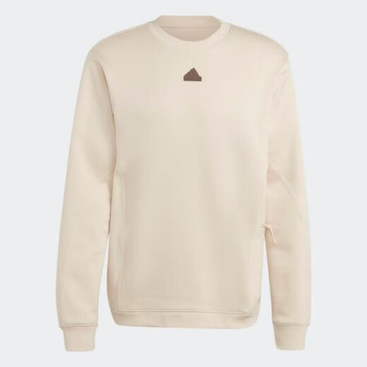 Adidas men's casual long-sleeved spring and autumn tops round neck pullover versatile sports running daily white IC9734 Beige S suitable for bust 87-92cm
