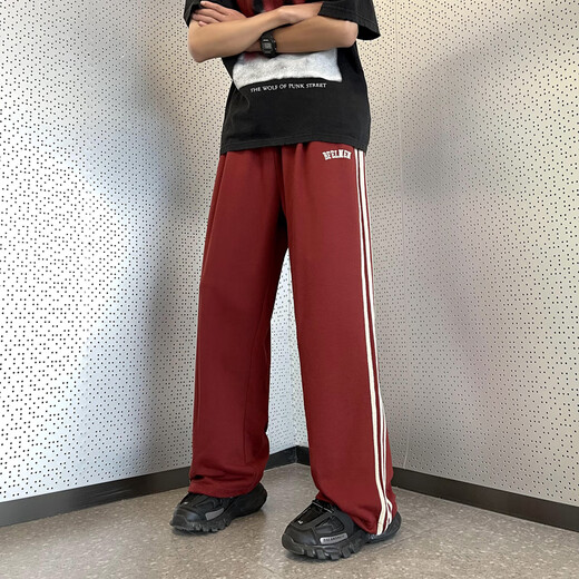 Du Xiaoxian three stripes casual pants men's summer fashion brand trendy loose sportswear style trousers handsome drawstring leggings navy blue L recommended 110-130Jin Jin equals 0.5 kg