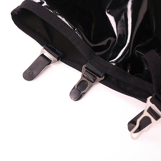 JOHUAN patent leather hip skirt garter belt metal hoist buckle high-end European and American super short stockings accessories black (single garter belt)
