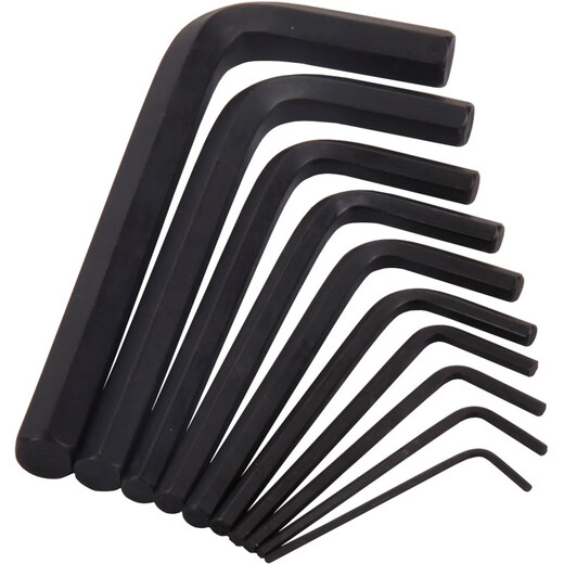Kraftwell Allen Wrench Set, hexagonale Pflaumenblüte flacher Kopfkugel Kopflegungsstahl-Stahl-Werkzeugschmelze 10-teilige Flachkopf KH5009