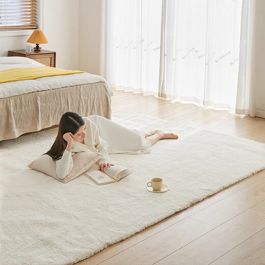 Keecy solid color carpet home coffee table living room cream style ins bedroom living room edge carpet