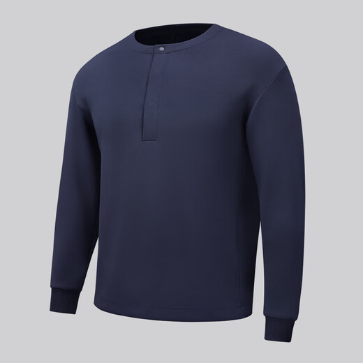 Lululemon丨Softstreme men's super loose long-sleeved henley shirt LM3EQMS night black S