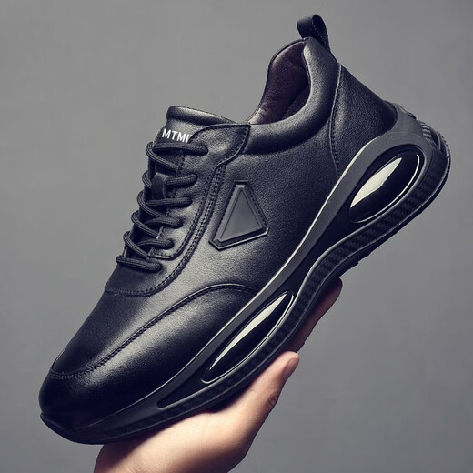 Zhedun Chaussures masculines printemps et été plus Velvet Cotton Chaussures pour le travail masculin Protection de travail imperméable non-glissée Casual Sports Chaussures papa chaussures hommes FH-9902 noir 41